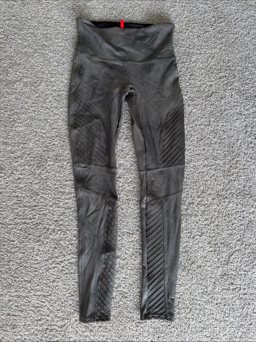 SPANX Black High-Waist Quilted Panel Leggings